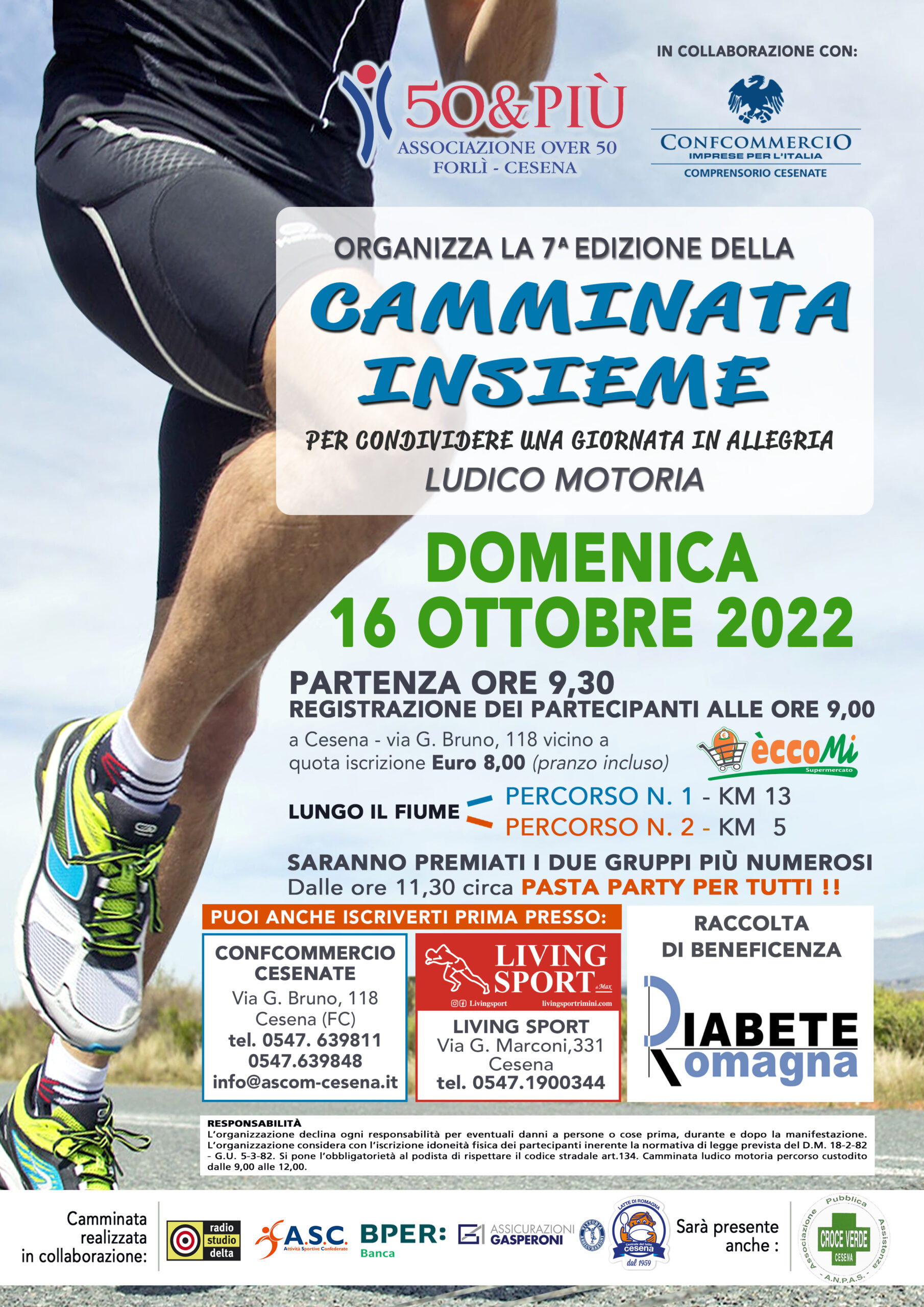 16 Ottobre “Camminata Insieme” Confcommercio Cesenate E Diabete Romagna