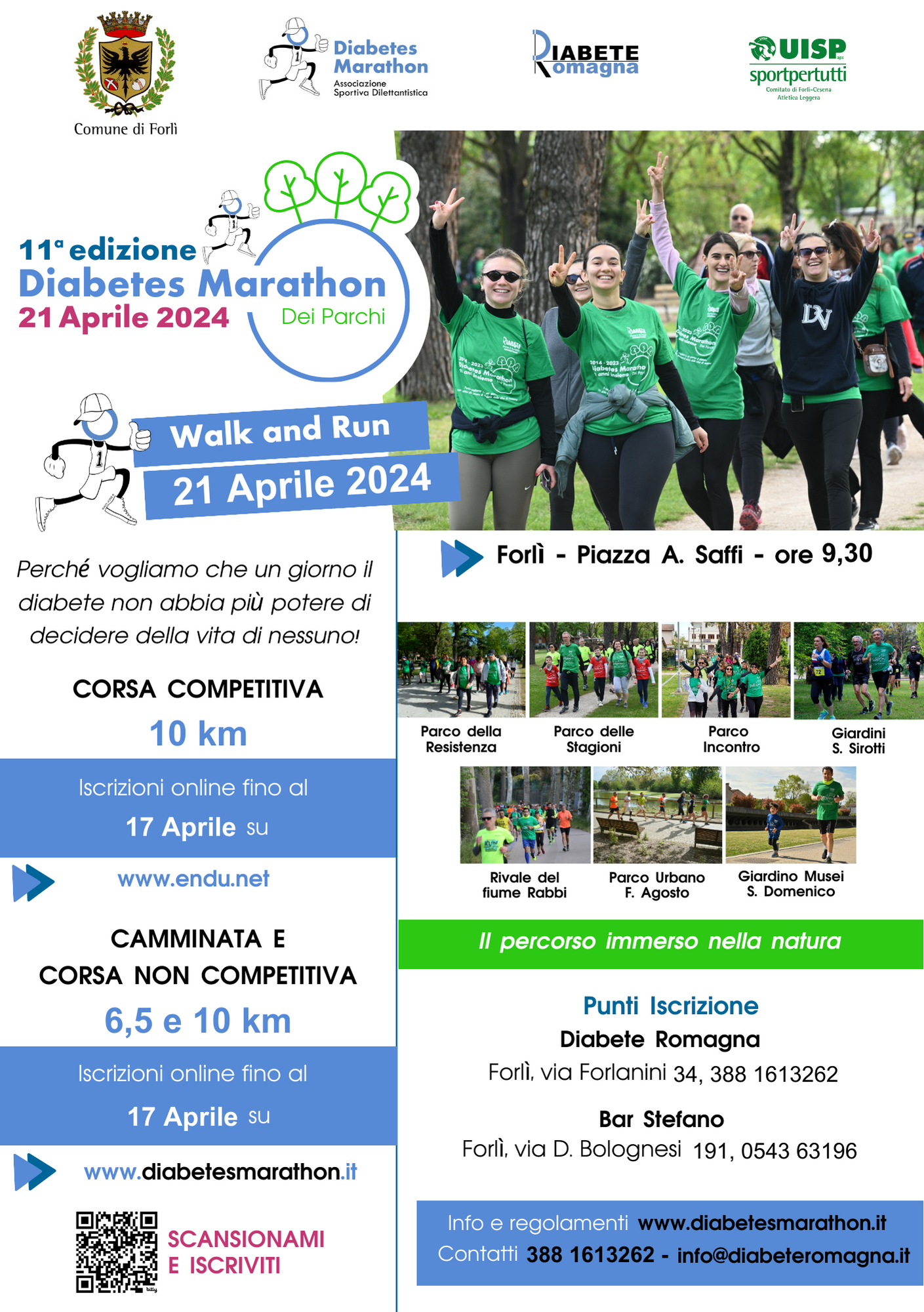 Diabetes Marathon “dei Parchi” – 21 Aprile 2024 In Piazza A. Saffi, Forlì